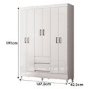 Ver imagem 4 de Guarda Roupa Casal com Cômoda Fit 6 Portas 2 Gavetas MDP Branco Brilho Santos Andirá