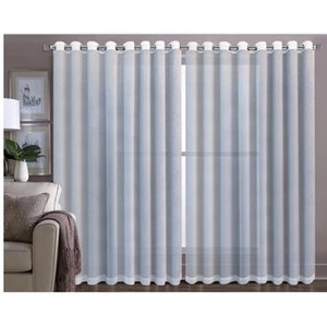 Cortina Gaze de Linho Branco 6,00 X 2,60 sem Forro Sala/quarto