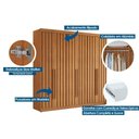 Ver imagem 3 de Guarda Roupa Casal 6 Portas Ripadas e 6 Gavetas Portugal Cinamomo - Conquista