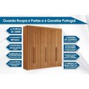 Ver imagem 2 de Guarda Roupa Casal 6 Portas Ripadas e 6 Gavetas Portugal Cinamomo - Conquista