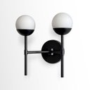 Ver imagem 1 de Arandela Luminária de Parede Moderna de 2 Globo de Vidro 12cm Decoração Casa Sala Quarto Banheiro