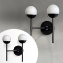 Ver imagem 3 de Arandela Luminária de Parede Moderna de 2 Globo de Vidro 12cm Decoração Casa Sala Quarto Banheiro
