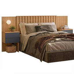 Cabeceira Olinda com Mesa de Apoio Nature/titanium - Móveis Albatroz - 4