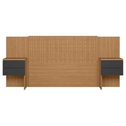 Cabeceira Olinda com Mesa de Apoio Nature/titanium - Móveis Albatroz - 2 Cabeceira Olinda com Mesa de Apoio Nature/titanium - Móveis Albatroz - 2