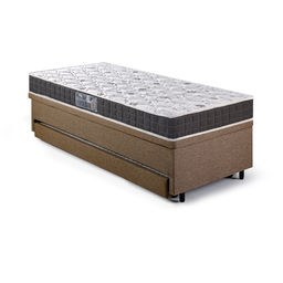 Bicama Box Baú Solteiro Linho Marrom 88x188 com Colchão Pantanal Espuma D28 Anjos - 10
