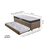 Bicama Box Baú Solteiro Linho Marrom 88x188 com Colchão Pantanal Espuma D28 Anjos - 2
