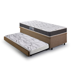 Bicama Box Baú Solteiro Linho Marrom 88x188 com Colchão Pantanal Espuma D28 Anjos - 9