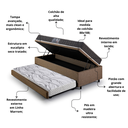 Ver imagem 5 de Bicama Box Baú Solteiro Linho Marrom 88x188 com Colchão Pantanal Espuma D28 Anjos