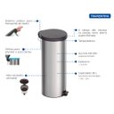 Ver imagem 5 de Lixeira Inox com Pedal 30 Litros New Tramontina com Tampa Plástica