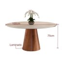 Ver imagem 3 de Mesa de Jantar Calêndula - Base Cone Madeira Laminada - Tampo Redondo Chanfrado 100% Mdf e Vidro Col