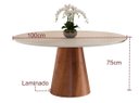 Ver imagem 3 de Mesa de Jantar Calêndula - Base Cone Madeira Laminada - Tampo Redondo Chanfrado 100% Mdf e Vidro Col
