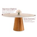 Ver imagem 2 de Mesa de Jantar Calêndula - Base Cone Madeira Laminada - Tampo Redondo Chanfrado 100% Mdf e Vidro Col