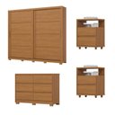 Ver imagem 2 de Conjunto Quarto Adulto Guarda-Roupa + Cômoda + Mesa de Cabeceira Palace
