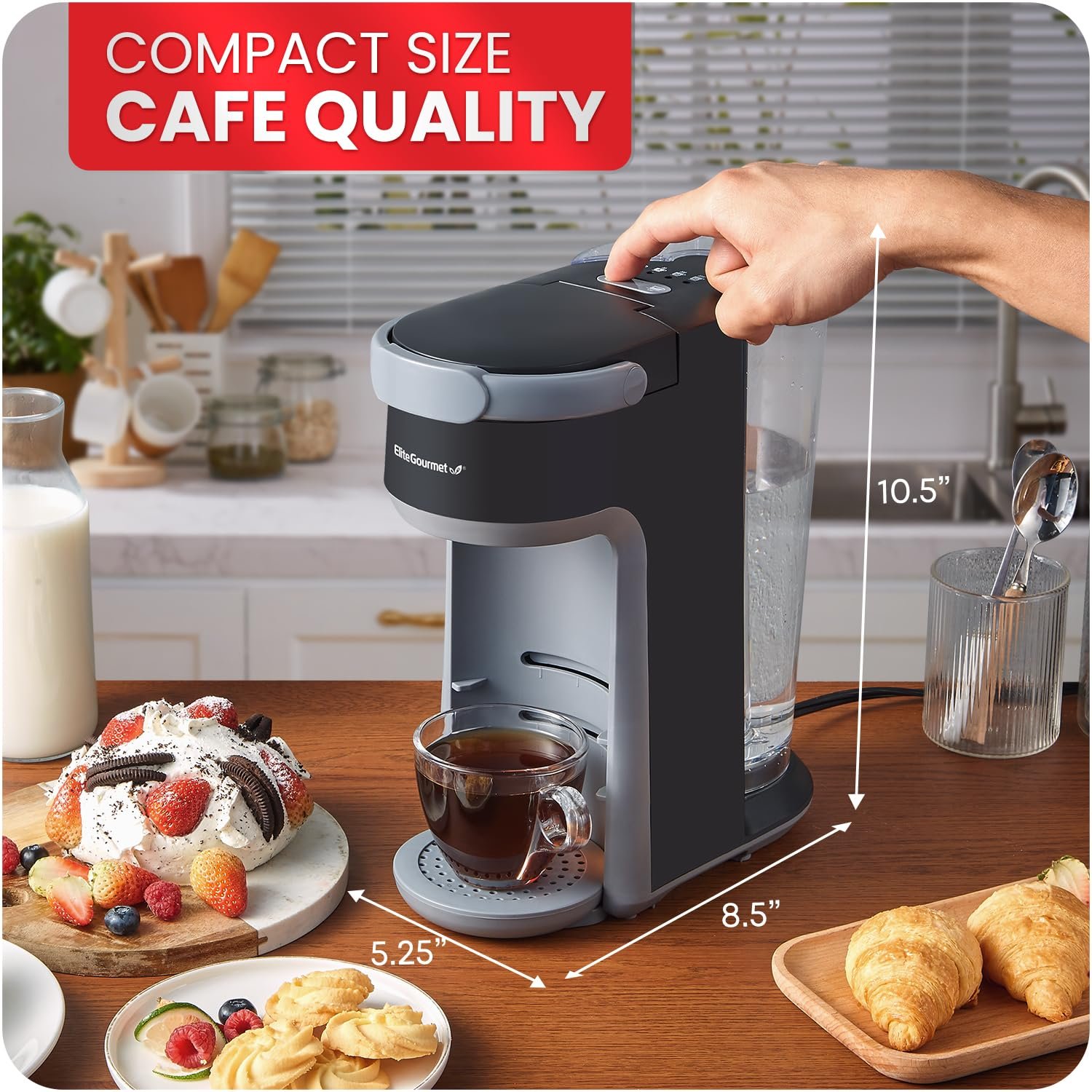 Elite Gourmet Ehc323 Coffee Maker 2-in-1 6-12oz Preto - 6