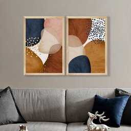 Kit 2 Quadros Decorativos Formas Elegante Sala - 3