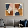 Kit 2 Quadros Decorativos Formas Elegante Sala - 3