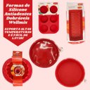 Ver imagem 2 de Kit de Formas de Silicone Antiaderente 5 itens - Vermelho