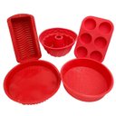 Ver imagem 1 de Kit de Formas de Silicone Antiaderente 5 itens - Vermelho
