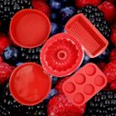 Ver imagem 3 de Kit de Formas de Silicone Antiaderente 5 itens - Vermelho
