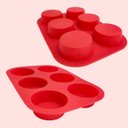 Ver imagem 5 de Kit de Formas de Silicone Antiaderente 5 itens - Vermelho