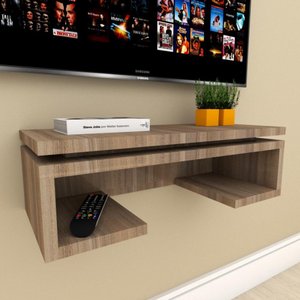 Rack Mini Aparador Amadeirado Moderno Cantinho Café Escritorio Simples Bancada Suspensa