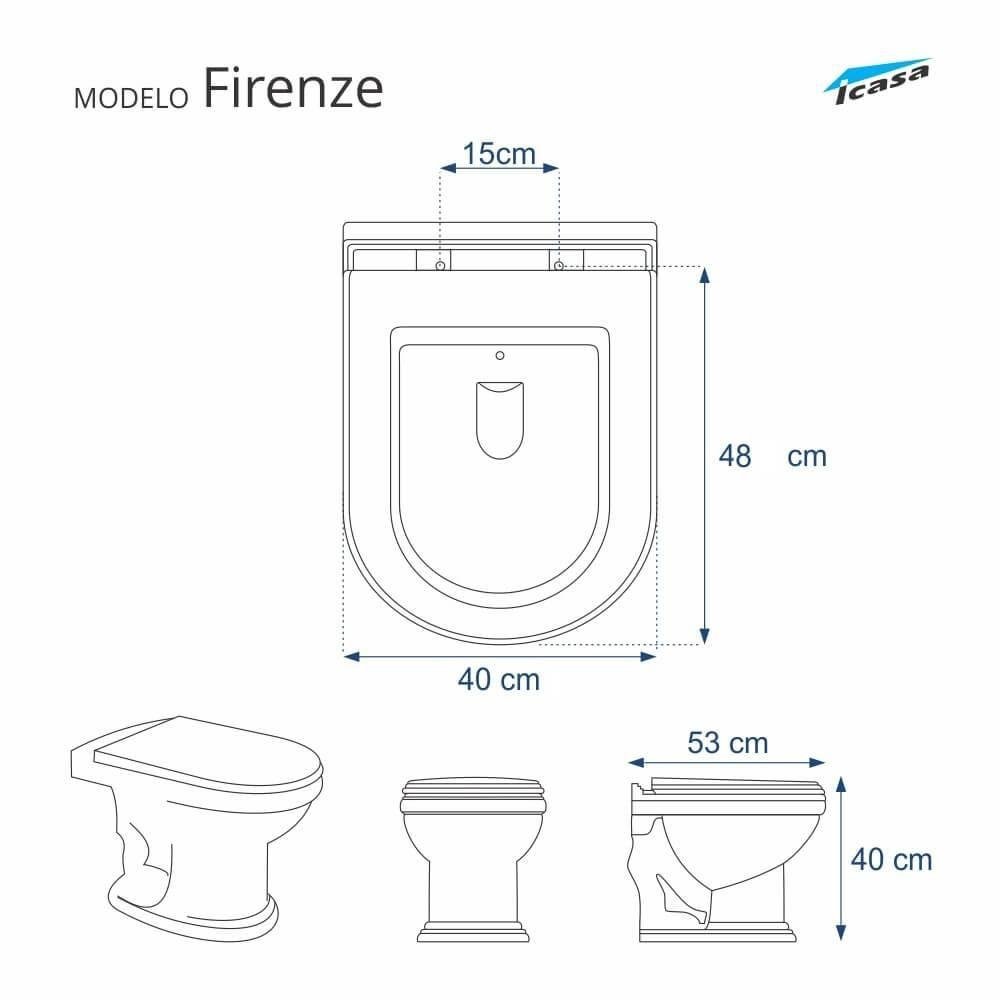 Tampa de Vaso Sanitário Firenze Palha para Bacia Icasa - 2