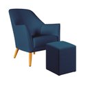 Ver imagem 1 de Poltrona Orion com Puff Izar Suede Azul Marinho Aradecor