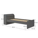 Ver imagem 3 de Cama Solteiro Lumina Espresso Móveis Cinza/Grafite