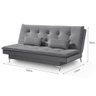 Sofá Cama Barcelona Tecido Veludo com Pés de Alumínio Klm Cinza - 2
