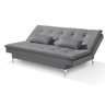 Sofá Cama Barcelona Tecido Veludo com Pés de Alumínio Klm Cinza - 5