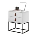 Ver imagem 3 de Mesa de Cabeceira Pés de Ferro 2 Gavetas Estilo Industrial:Branco