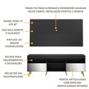Ver imagem 7 de Rack Com Painel Tv 65" Retrô Com Espelho Flórida Multimóveis V3138 Preto/Natural Preto/Natural