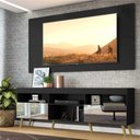 Ver mais imagens de Rack Com Painel Tv 65" Retrô Com Espelho Flórida Multimóveis V3138 Preto/Natural Preto/Natural
