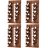 Kit 04 Adegas De Parede Kansas Madeira Maciça 10 Garrafas Suporte Para Taças W02 Imbuia - Lyam - 1