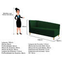 Ver imagem 7 de Recamier Valéria 140cm Lado Direito de Quem Senta Sala de Estar Suede Verde - Incasa Decor