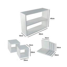Kit com 7 Peças Nichos e Prateleiras Mdf Branco Tx Nchbr015 - 2
