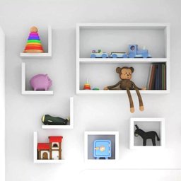 Kit com 7 Peças Nichos e Prateleiras Mdf Branco Tx Nchbr015 - 4