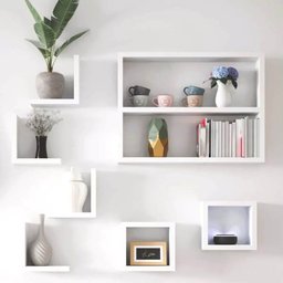 Kit com 7 Peças Nichos e Prateleiras Mdf Branco Tx Nchbr015 - 3