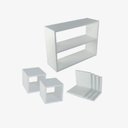 Ver imagem 1 de Kit com 7 Peças Nichos e Prateleiras Mdf Branco Tx Nchbr015