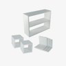 Kit com 7 Peças Nichos e Prateleiras Mdf Branco Tx Nchbr015 - 1