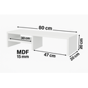 Ver imagem 2 de Suporte de Monitor em Mdf Branco Tx 80cm com Prateleira Lateral Design Clean e Funcional