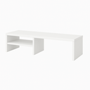 Ver imagem 1 de Suporte de Monitor em Mdf Branco Tx 80cm com Prateleira Lateral Design Clean e Funcional