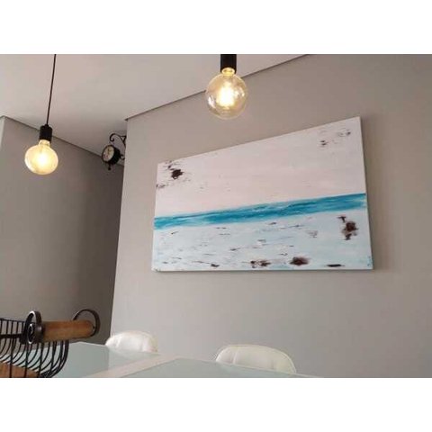 Quadro Abstrato Pintura Mão em Tela P/Sala 180x100