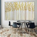 Ver imagem 2 de Quadro Grande Moderno Pintado Mão Abstrato Dourado Original