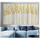 Ver imagem 3 de Quadro Grande Moderno Pintado Mão Abstrato Dourado Original