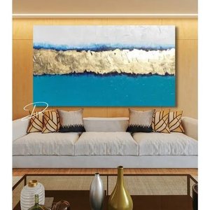 Quadro Moderno Pintado A Mão Abstrato Para Sala