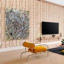 Ver imagem 2 de Quadro Pintado A Mão - Pollock Marrom Colorido