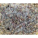 Ver imagem 3 de Quadro Pintado A Mão - Pollock Marrom Colorido