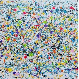 Quadro Pintado A Mão - Pollock Colorido - 3