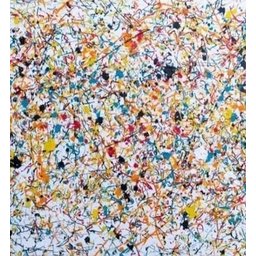 Quadro Abstrato Para Sala Hall - Pollock Branco Colorido - 3
